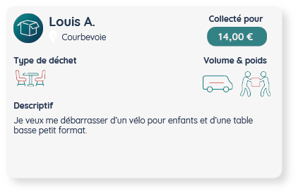 collecte velo table basse encombrants Courbevoie